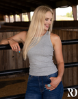 RIBBED ALL-IN-ONE TANK | HEATHER GRAY