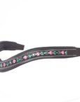 ExionPro Elegant Soft Padded Rose, Emerald, Jet Hematite Colored Crystal Browband