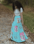 Baha Ranch Retro Pop Western Prairie Maxi Skirt