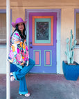 Baha Ranch Retro Pop Western Collage Blazer