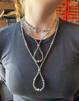 17 inch graduated Sterling Silver Pearls necklace hoop