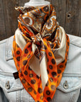 35X35" Orange and Cream Giant Paisley Wild Rag / Scarf WR1028
