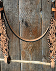 Light Oil Floral Whipstitch Browband Headstall / Bridle