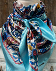 35X35" Blue Multi Pattern Wild Rag / Scarf WR1015