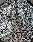 35X35" Black and White Rose Wild Rag / Scarf WR1029