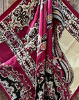 35X35" Burgundy and Cream Wild Rag / Scarf WR1016