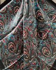 35X35" Black Floral Wild Rag / Scarf WR1023