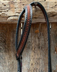 Teal Diamond Scalloped One Ear Headstall / Bridle