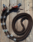 Brown Nylon Barrel Racing Reins with Rhinestones