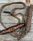 Mule Tape Halter - Leather Buckstitch Noseband - Copper Accents