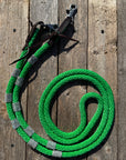 Green Nylon Barrel Racing Reins With Sparkling Rhinestones For Durable Arena Grip