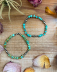 Sterling Silver Mini Wolf Stretchy Bracelet Bundle (Set of 2) – Mixed Stone