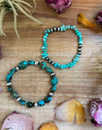 Sterling Silver Mini Wolf Stretchy Bracelet Bundle (Set of 2) – Mixed Stone
