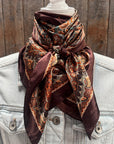 35X35" Brown and Orange Paisley Wild Rag / Scarf WR3452