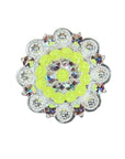 Bright Silver Neon Yellow - AB Crystal Conchos - Sizes from 1"- 3" and Buckles