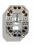 Bright Silver Topaz - Champagne Crystal Conchos - Sizes from 1"- 3" and Buckles