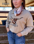 TAN Lomita Longhorn Pullover