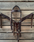 Dark Oil Braided Sunflower Browband / One Ear - Breastcollar Tack Set