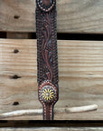 Dark Oil Braided Sunflower Browband / One Ear - Breastcollar Tack Set