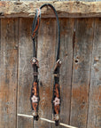 Triple Tone Floral Champagne and Clear Browband / One Ear - Triangle / Gladiator Breastcollar Tack Set