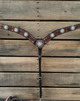 Hand Painted Floral AB Browband / One Ear - Breastcollar Tack Set