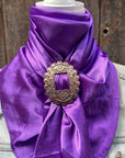35X35" Solid Purple Wild Rag / Scarf WRS1 - Buckle Wild Rag Slides - Assorted
