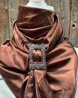 35X35" Solid Brown Wild Rag / Scarf WRS2 - Buckle Wild Rag Slides - Assorted