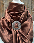 35X35" Solid Brown Wild Rag / Scarf WRS2 - Buckle Wild Rag Slides - Assorted