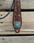 Hand Painted Floral Filigree Browband / One Ear - Breastcollar Tack Set