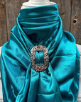 35X35" Solid Teal Wild Rag / Scarf WRS5 - Buckle Wild Rag Slides - Assorted