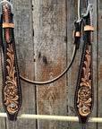 Two Tone Floral Browband Headstall / Bridle
