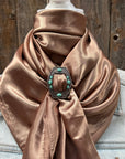 35X35" Solid Tan Wild Rag / Scarf WRS7 - Buckle Wild Rag Slides - Assorted