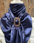 35X35" Solid Dark Blue Wild Rag / Scarf WRS9 - Buckle Wild Rag Slides - Assorted