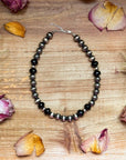 Black Onyx & Sterling Silver Pearl Choker – 14”
