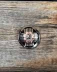 Antique Silver with Copper Flower Western Concho W217