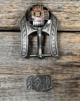 Antique Silver with Copper Flower Western Concho W217