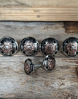 Antique Silver with Copper Flower Western Concho W217