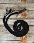 Black Nylon Barrel Racing Reins