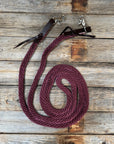 Burgundy Nylon Barrel Racing Reins
