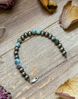 Sterling Silver & Larimar Bracelet – 6 mm Beads