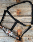 Black Nylon Halter with Cowhide Leather Noseband