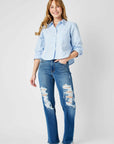 JUDY BLUE MIDRISE DAD JEAN 82605