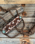 Bronc Noseband Mule Tape Halter with Copper Turquoise/Clear Conchos