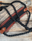 Bronc Noseband Mule Tape Halter with Copper Ruby/Jet/Champagne Conchos