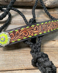 Black Mule Tape Halter - Yellow and Green