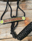 Black Mule Tape Halter - Yellow and Green