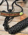 Black Mule Tape Halter - Yellow and Green