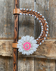 Light Oil Whipstitch Neon and White One Ear/ Breastcollar Tack Set