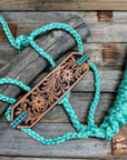 Bronc Noseband Mule Tape Halter with Western Turquoise Conchos