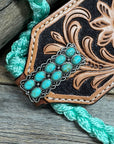 Bronc Noseband Mule Tape Halter with Western Turquoise Conchos